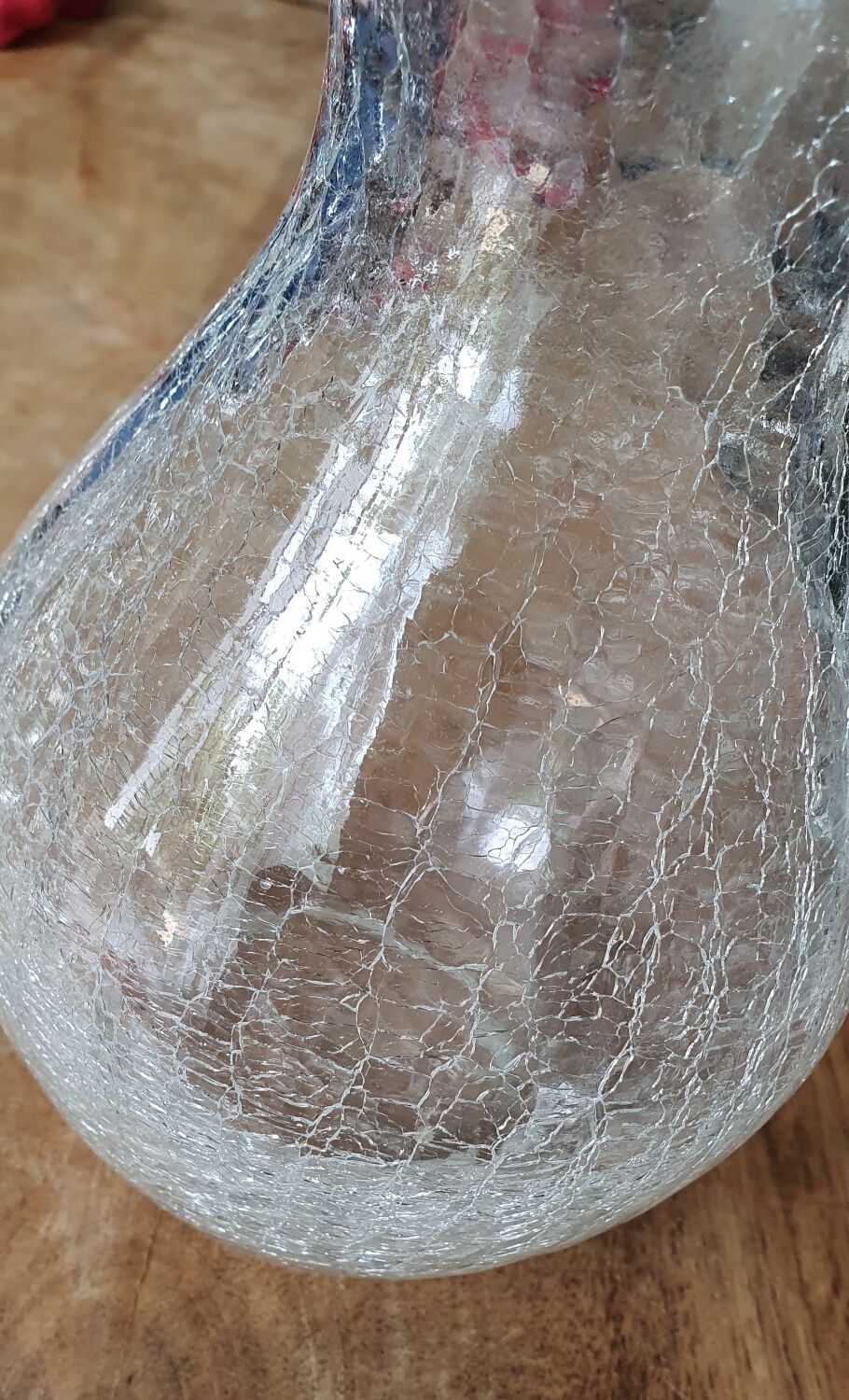 Cracked glass pitcher