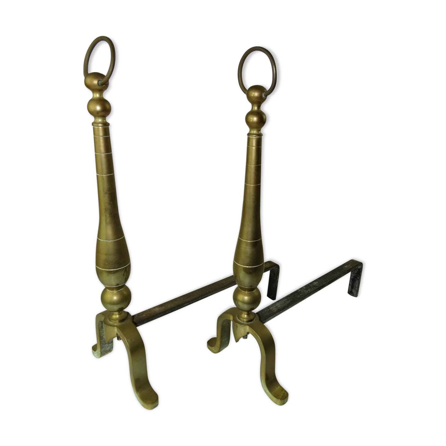 Century brass chenet 19th