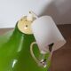 Luminaire suspension vintage années 70 en forme de poire verte