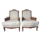 Pair of Louis XV style armchairs 19th century