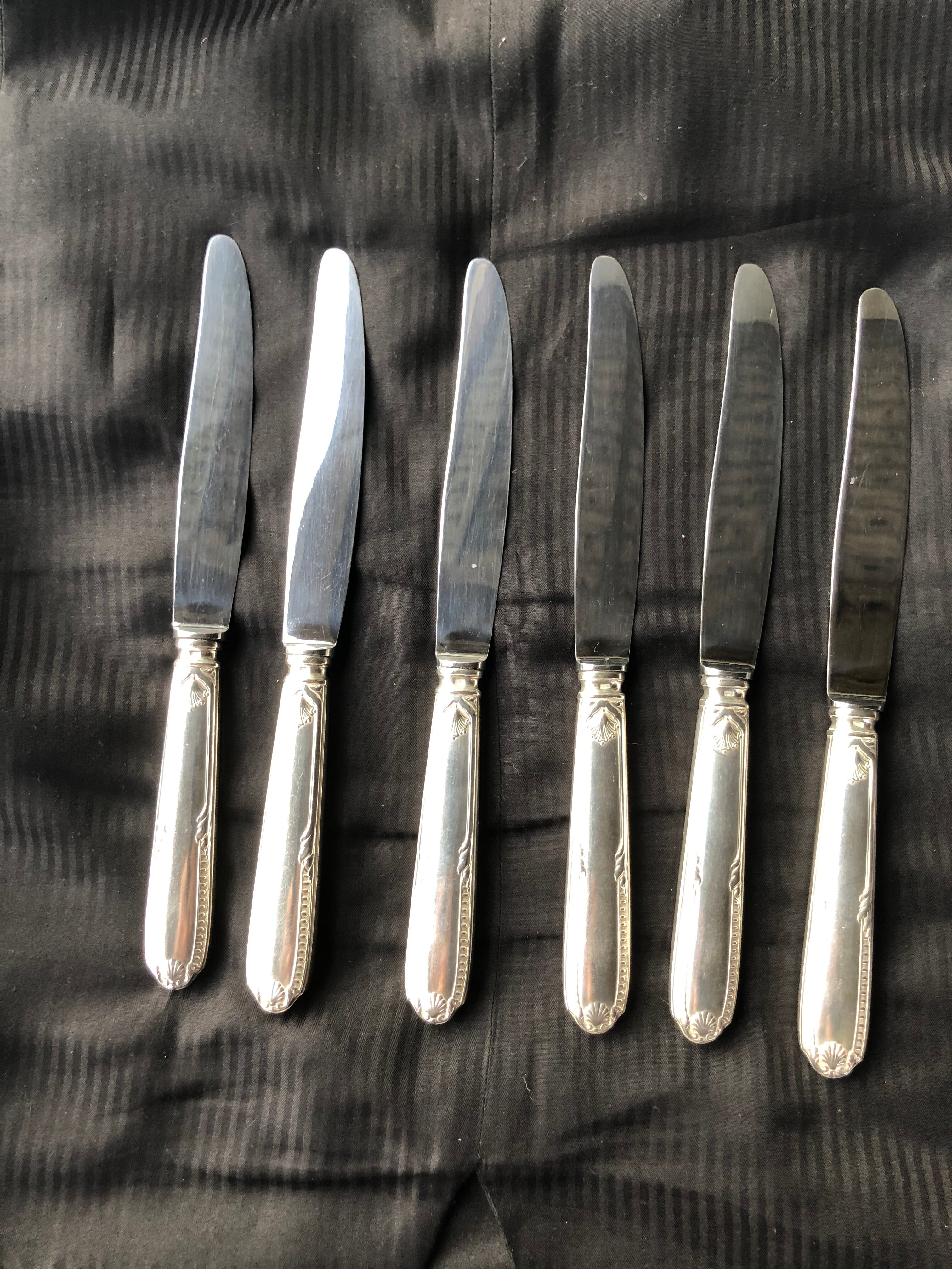 6 table knives Goldsmith Ravinet d'Enfert