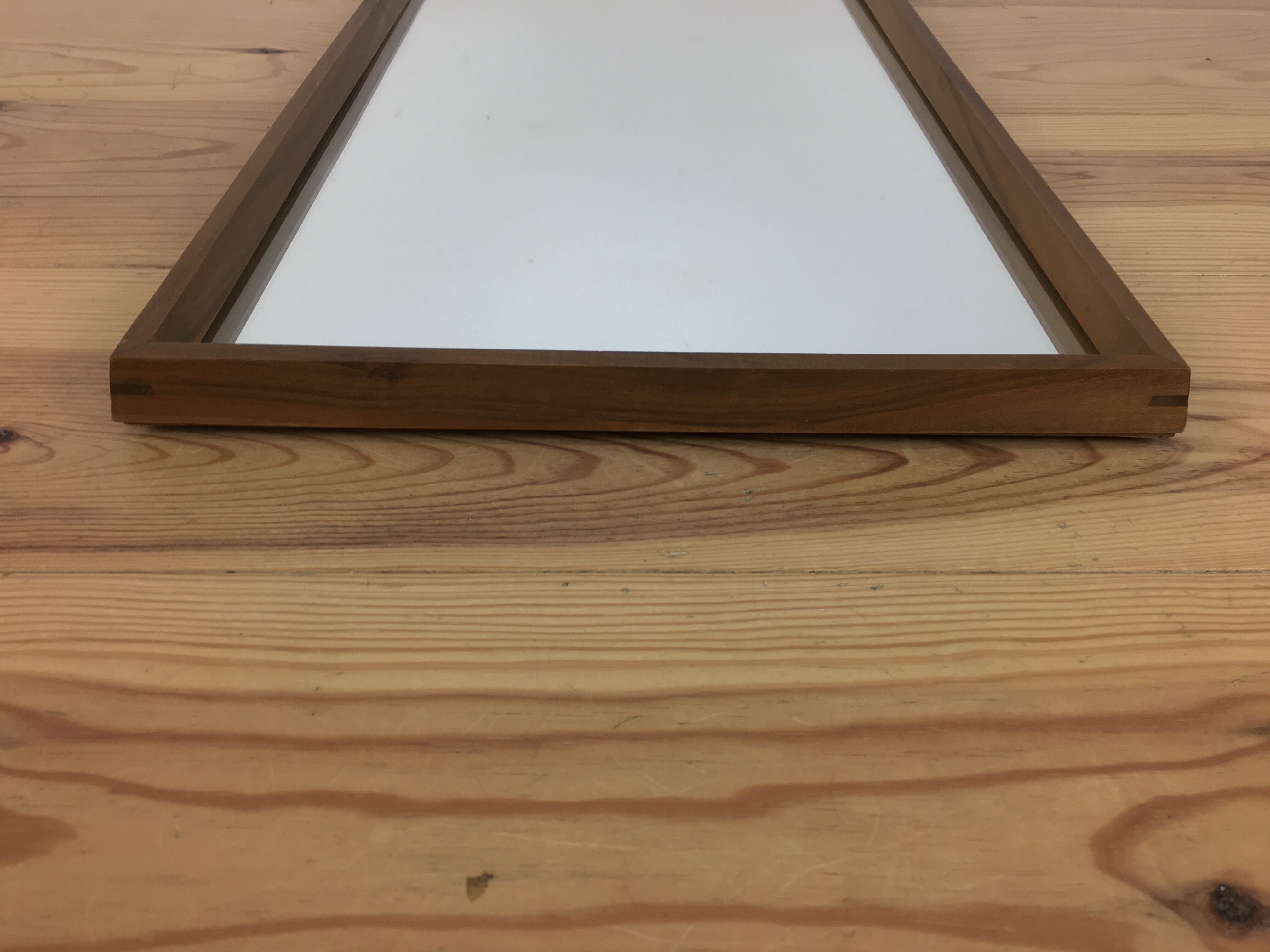 Miroir scandinave 81x36 cm asymétrique trapèze années 60