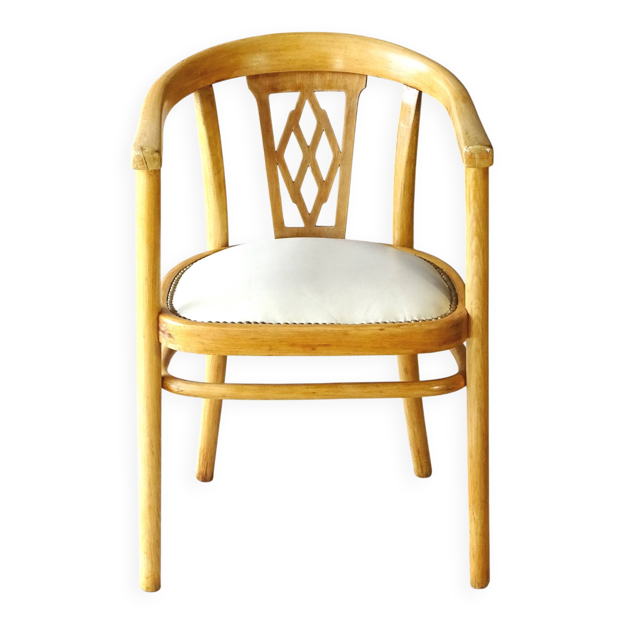 THONET armchair N°A969 F, circa 1930, leather saddle - Art deco