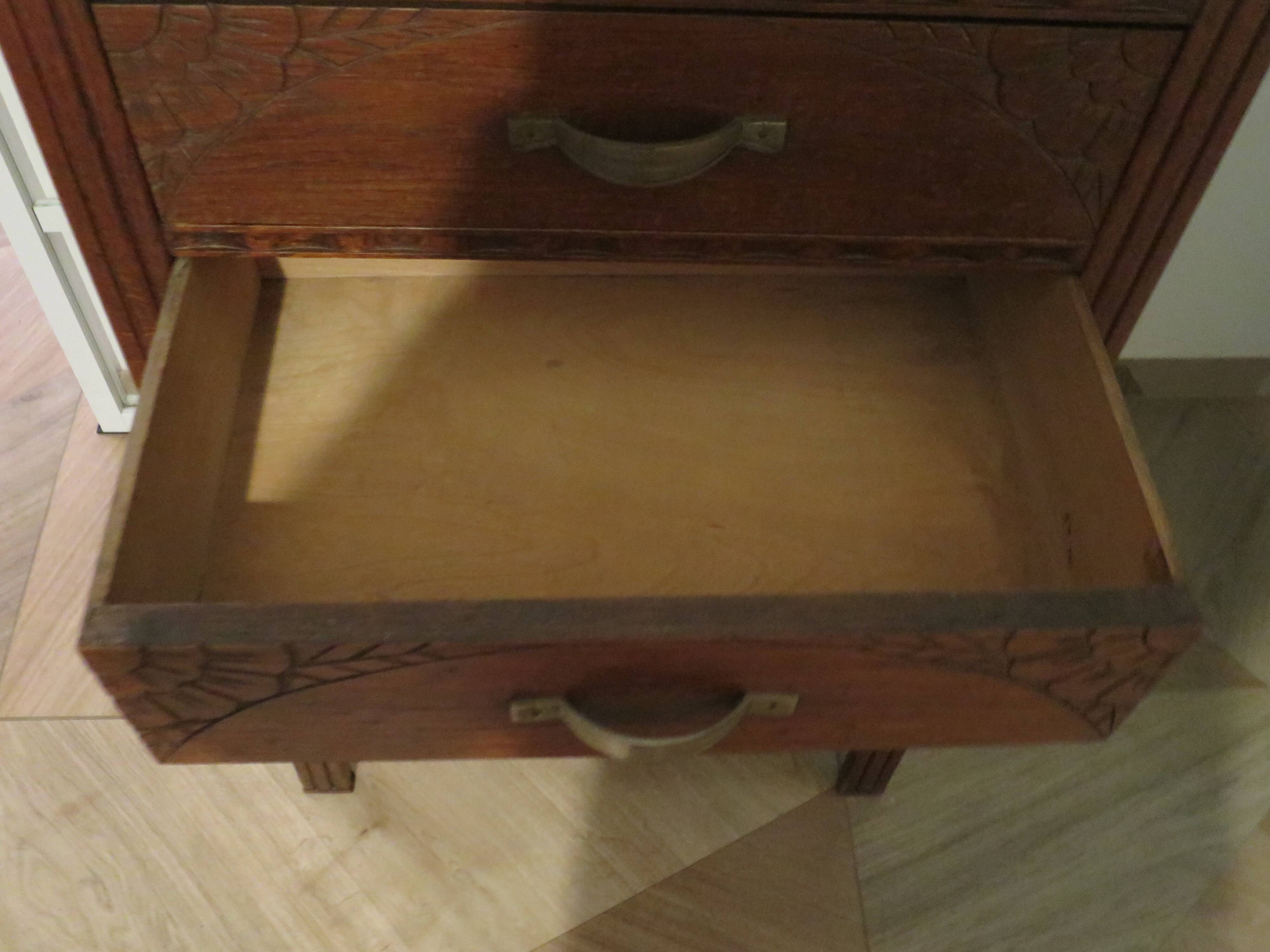 Art Deco Chest of Drawers - 5 drawers - 1950s - Carved wood - Pattern