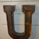 Lettre industrielle en fer "U"
