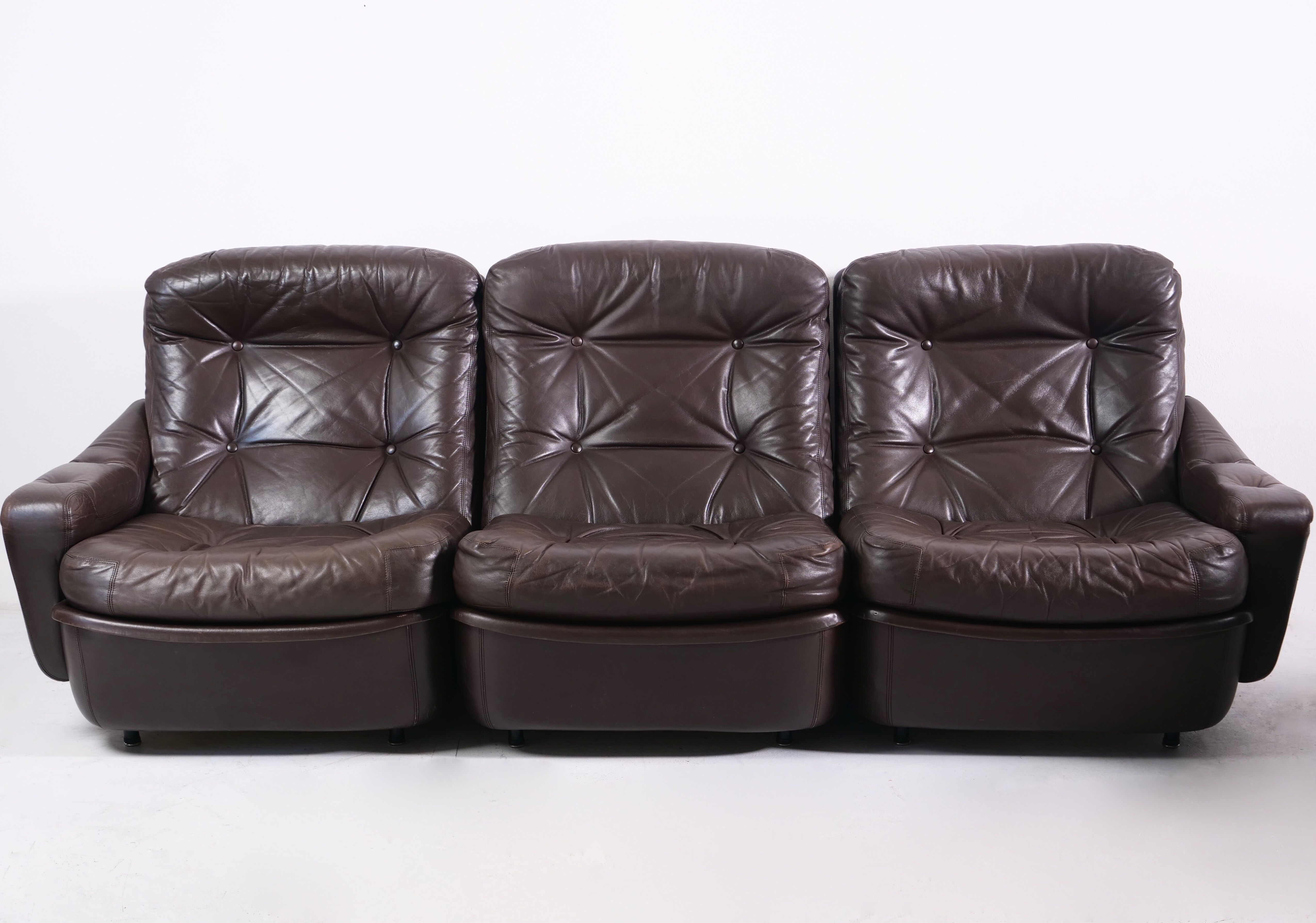 Modular leather sofa by michel cadestin for airborne