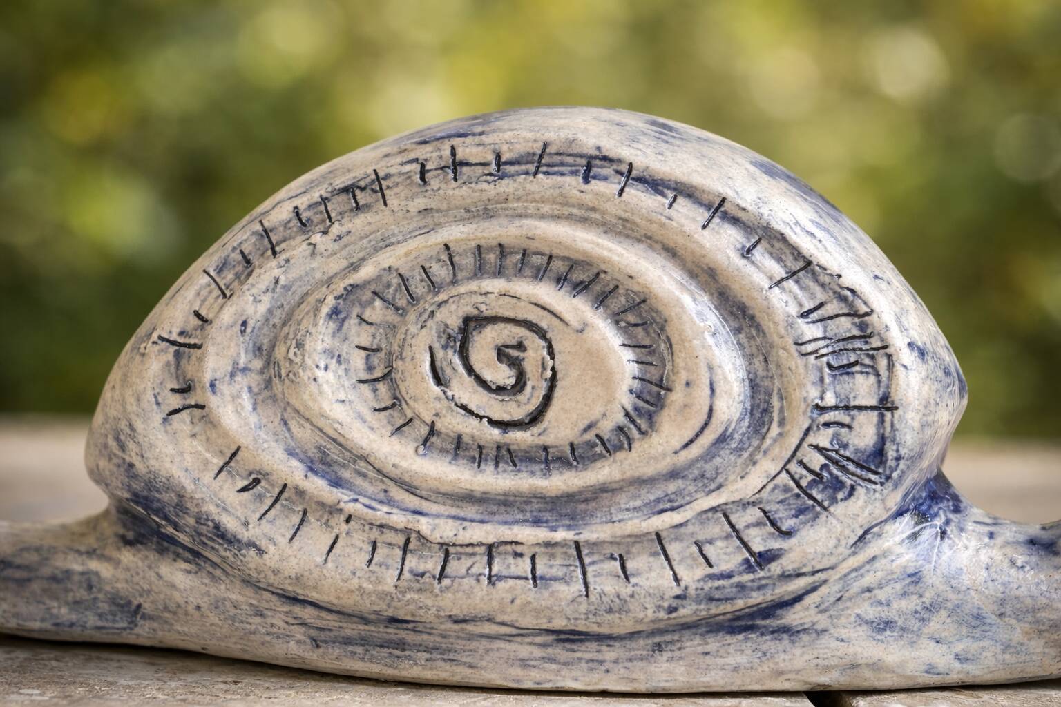 Decorative ceramic snail – Unique signed piece