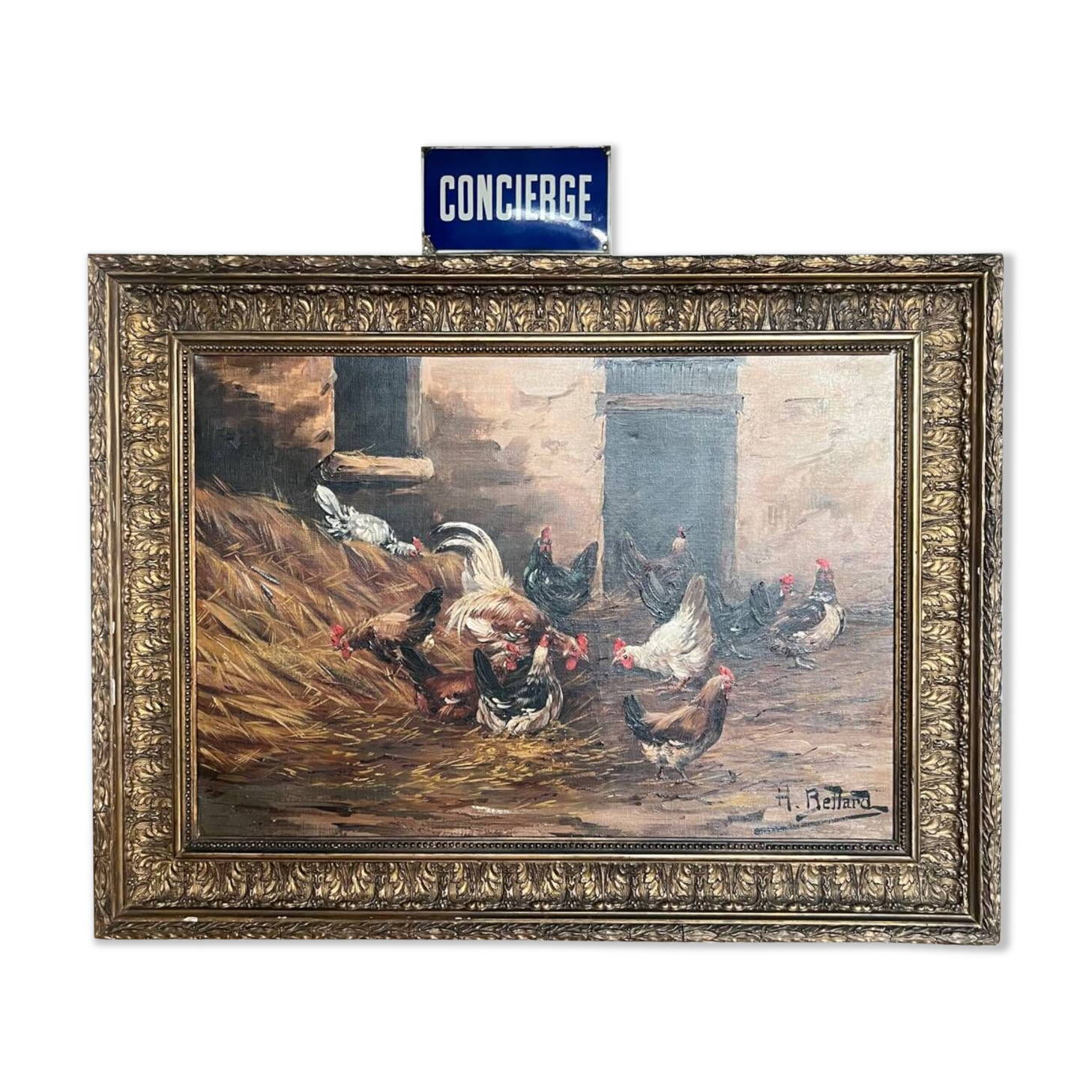 Old 19th century painting of the lower courtyard