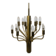 Brass chandelier with 16 lights, 1970s.