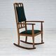 Fauteuil à bascule danois à dossier haut rembourré, laine de meuble kvadrat, années 1950-60,