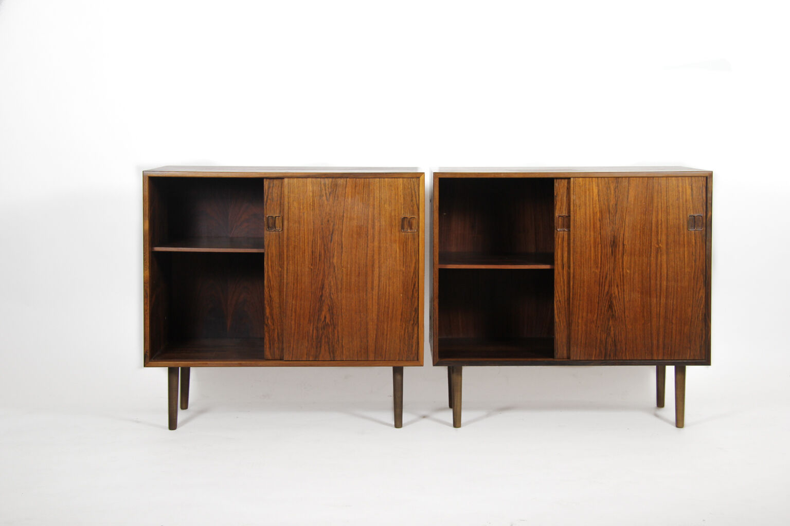 Pair of rosewood slide door sideboards, Denmark 1960s