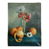 Oil on canvas anemone flowers 1920s
