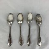 4 small silver metal spoons