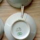 4 cups with 4 saucers Limoges, fine porcelain, coffee cups, white, light green, gold