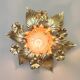Applique fleur métal doré à la feuille d'or vintage Applique florentine