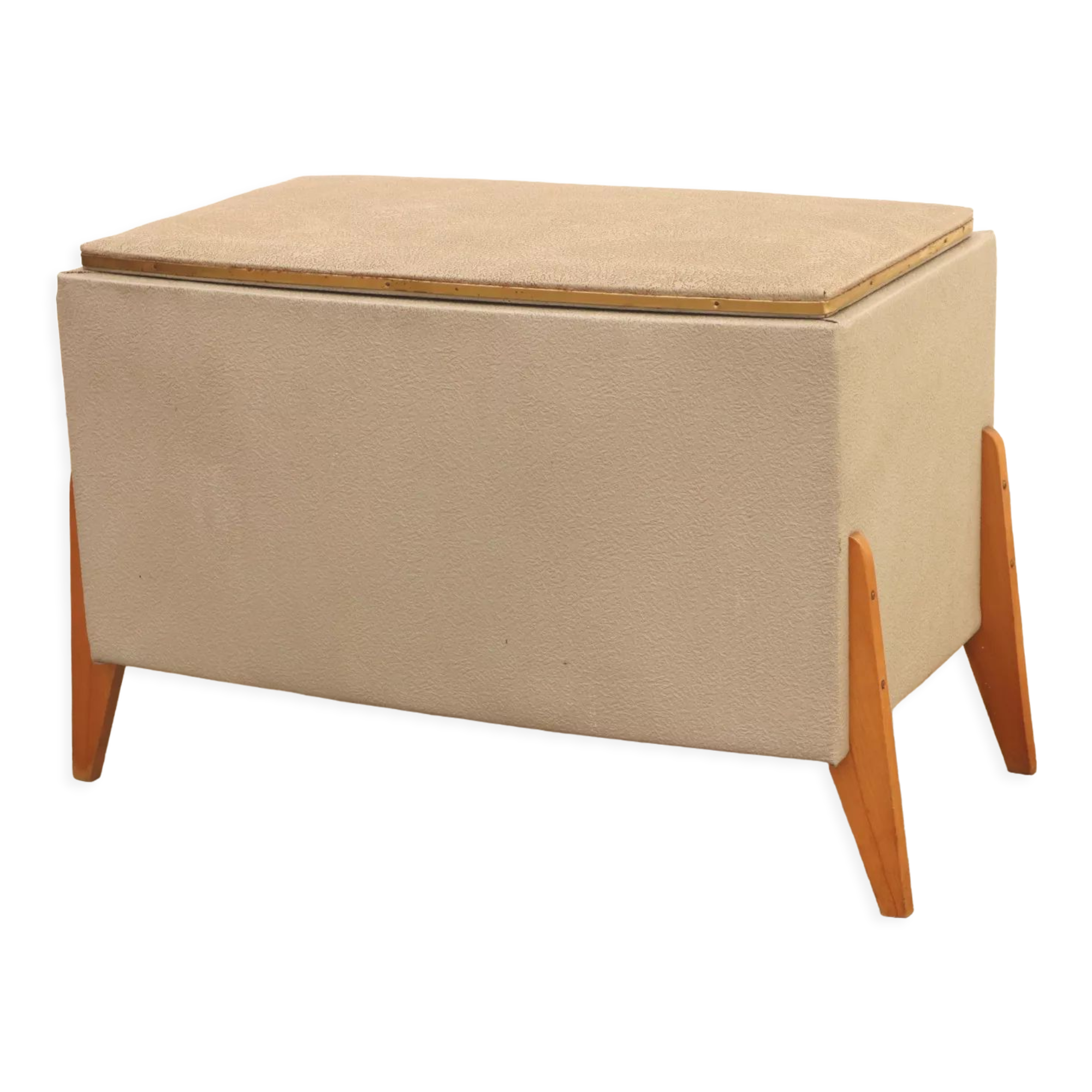 Vintage leatherette stool or laundry basket, 1980s, Czechoslovakia