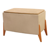 Vintage leatherette stool or laundry basket, 1980s, Czechoslovakia