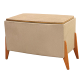Vintage leatherette stool or laundry basket, 1980s, Czechoslovakia