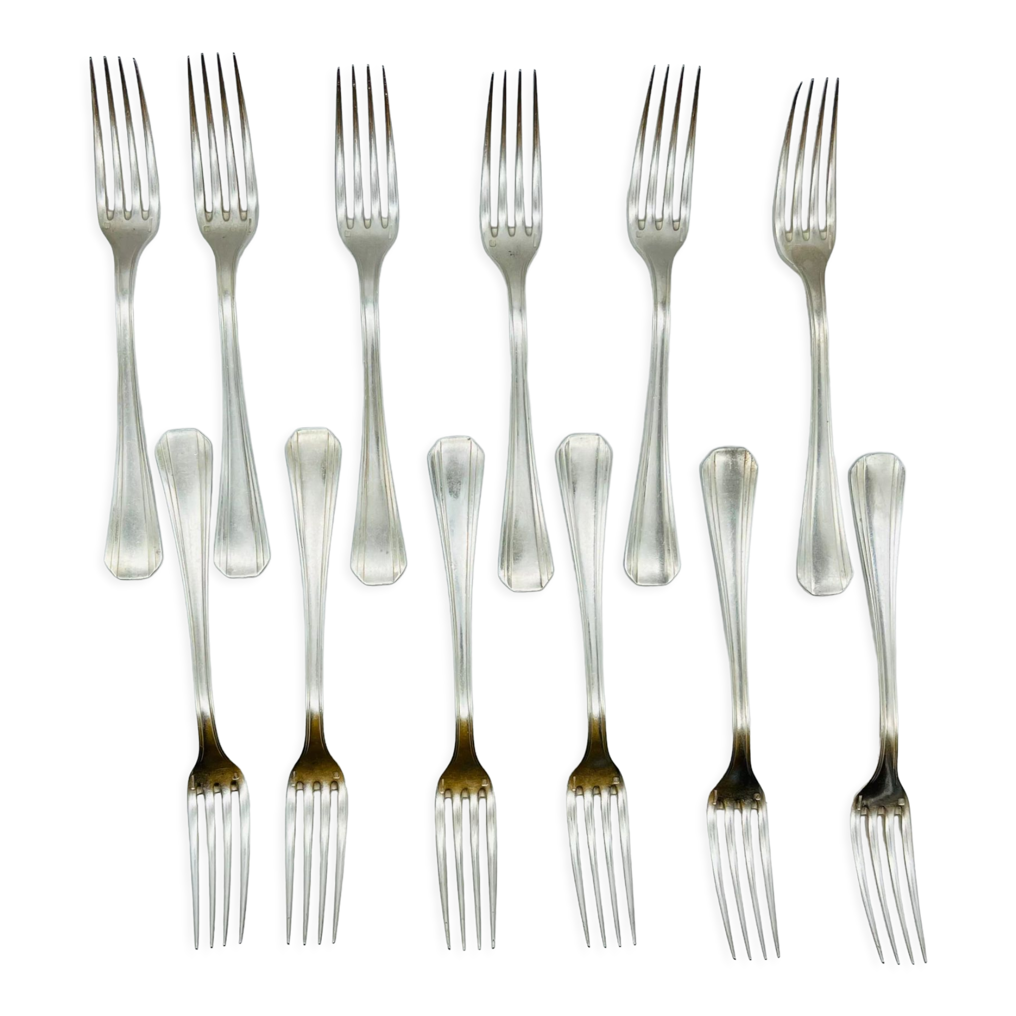 Christofle 12 art deco forks model Boreal