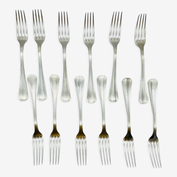 Christofle 12 art deco forks model Boreal