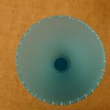 Vase in blue opaline scalloped neck vintage 70's