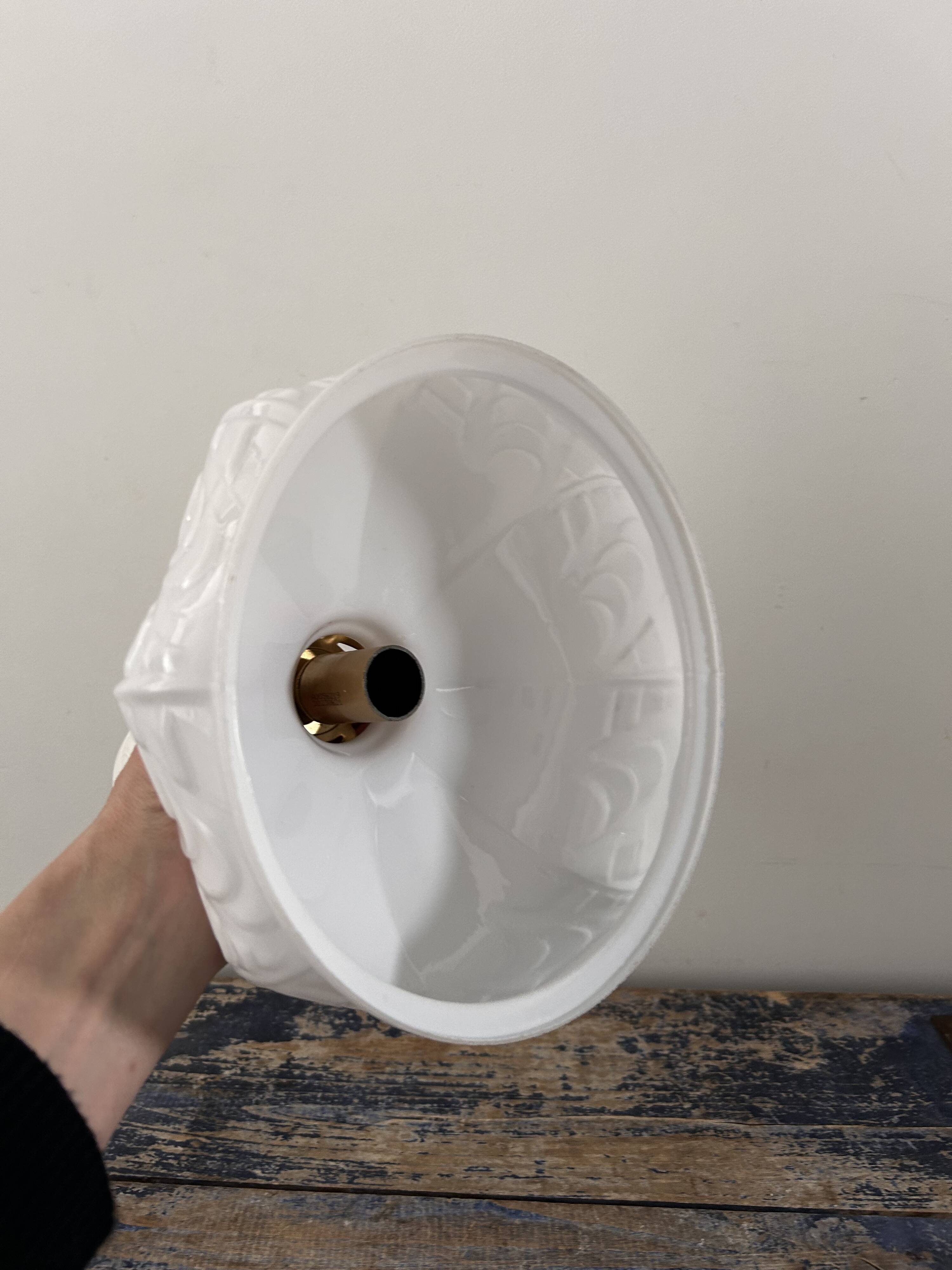 White opaline wall light