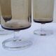 Set of 9 smoked glass wine glasses 70's