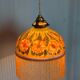 Old opaline and its tassels hanging lamp