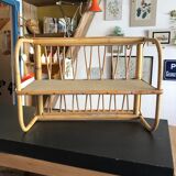 Rattan wall shelf