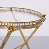 small Brass folding serving tray table 1970 France