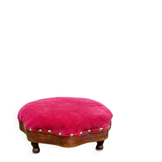 Red velvet footstool in the Louis XV style