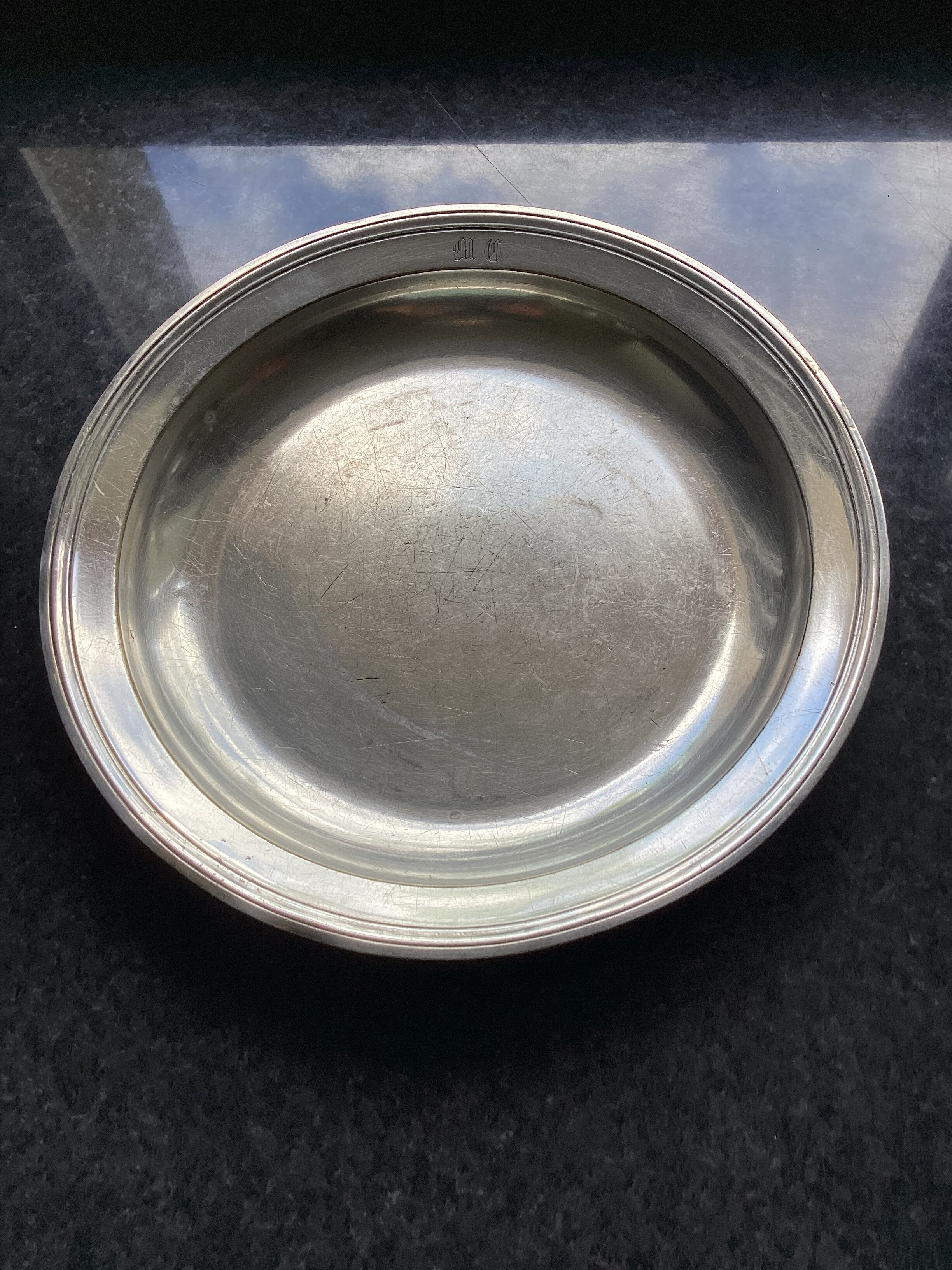 Old Christofle silver metal dish dimension: height -3cm- diameter 25cm-