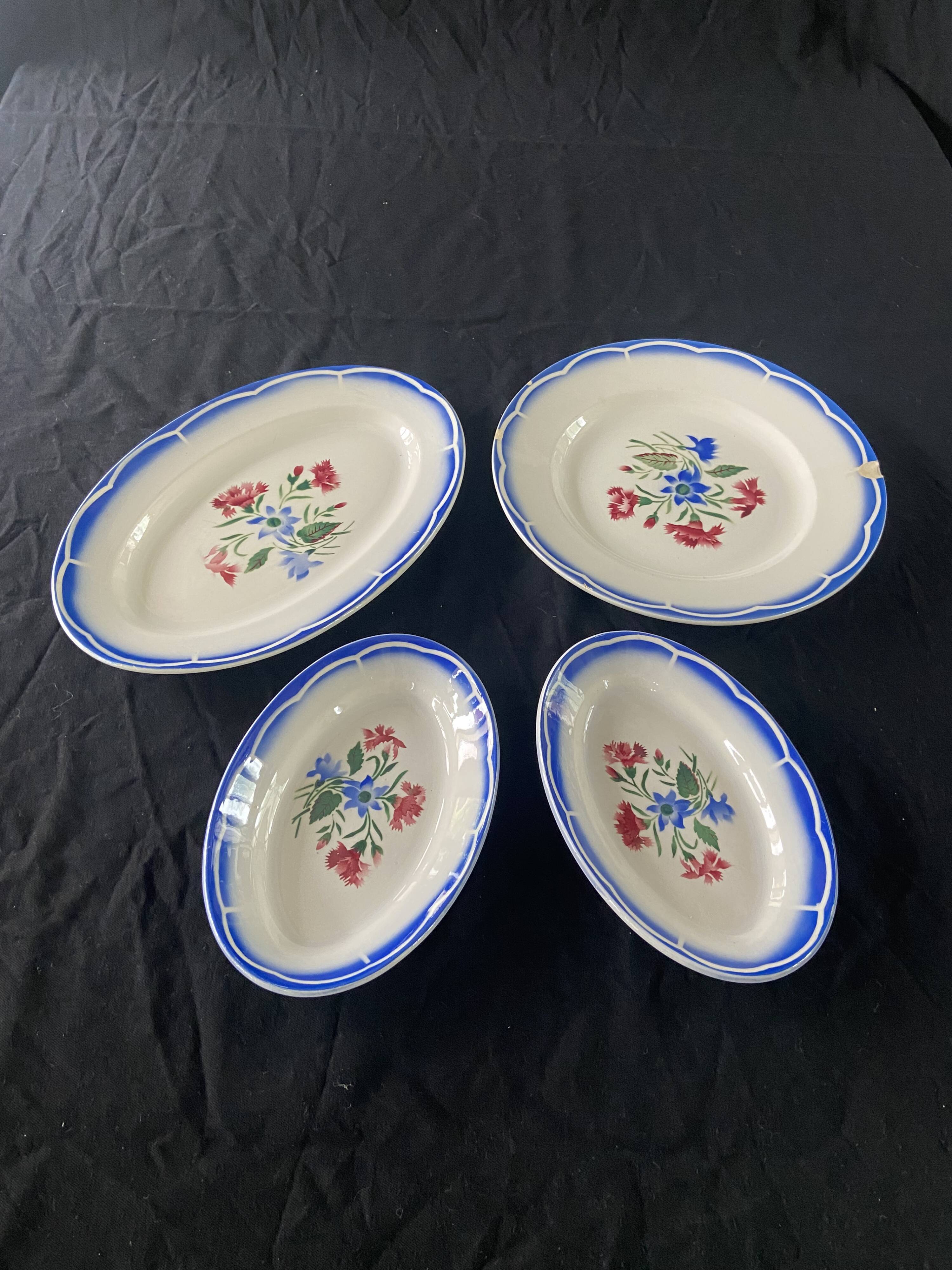 Série de 4 plats Digoin Sarreguemines "Elorn"