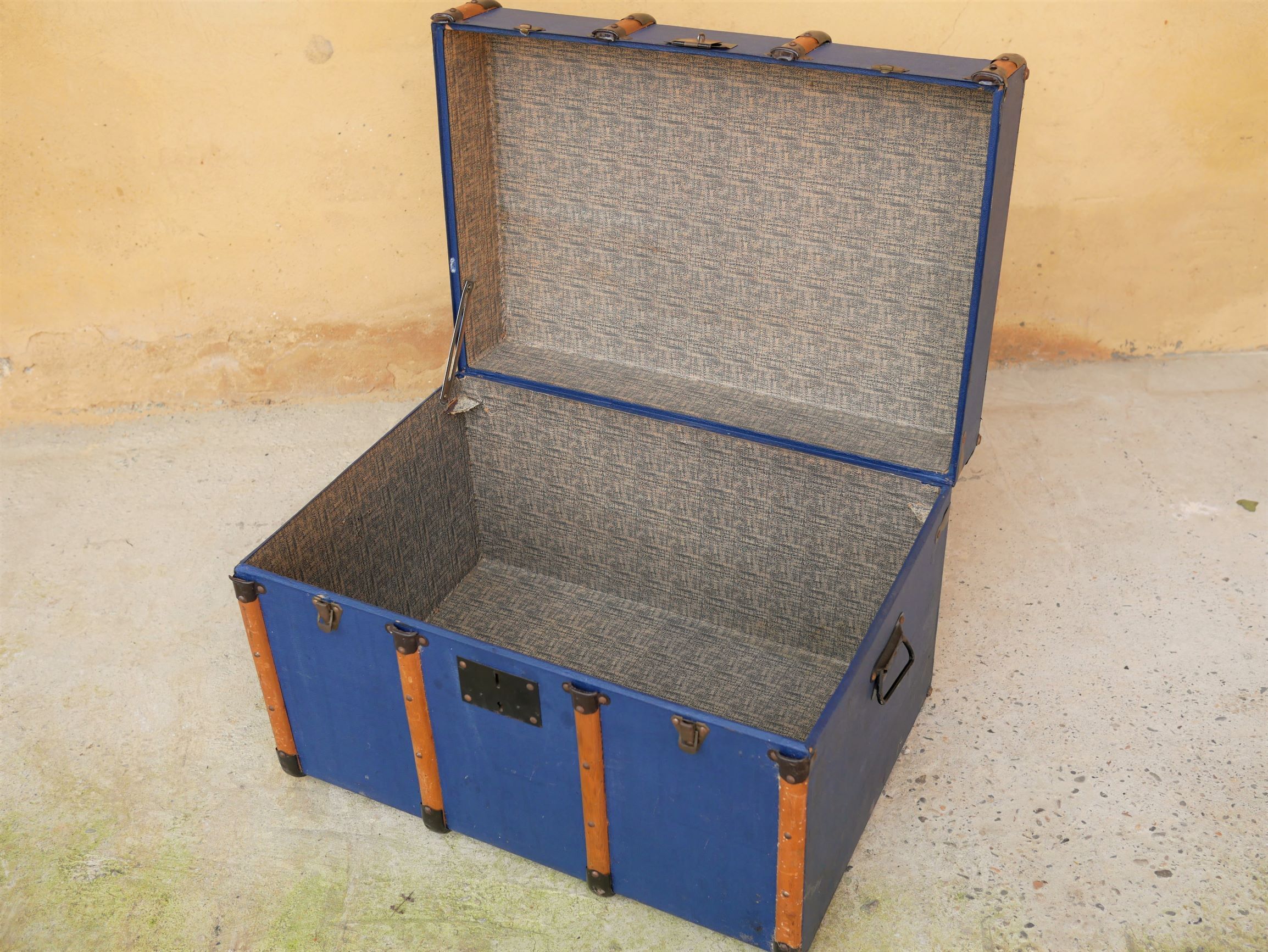 Blue vintage trunk