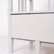 Antique storage bench – grey painted – pine wood – 1860s