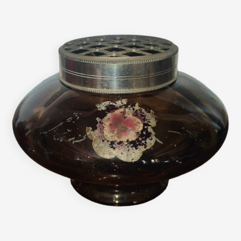 Antique biscuit tin decorated with roses