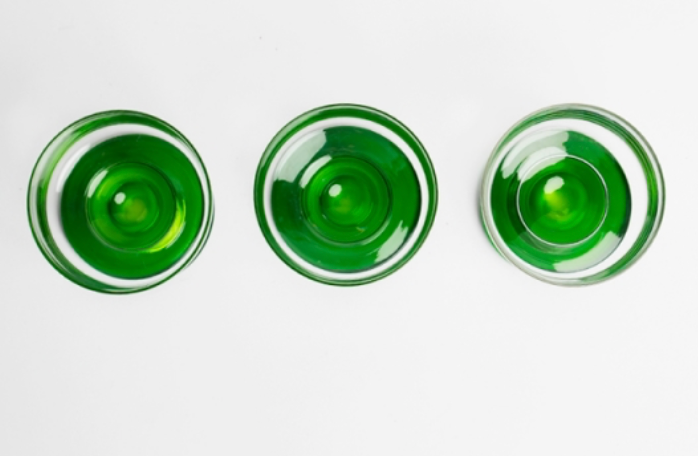 Three scotch glasses