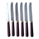 Box of 6 Saufax rosewood handle table knives