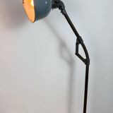 Industrial Grey Enamel Workshop Table Lamp from Siemens, 1950s