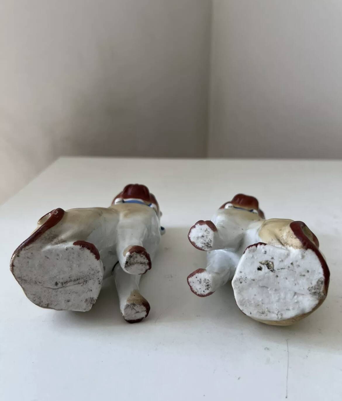 Pair of porcelain pugs Pug dog XIX Germany Saxony Meissen ?