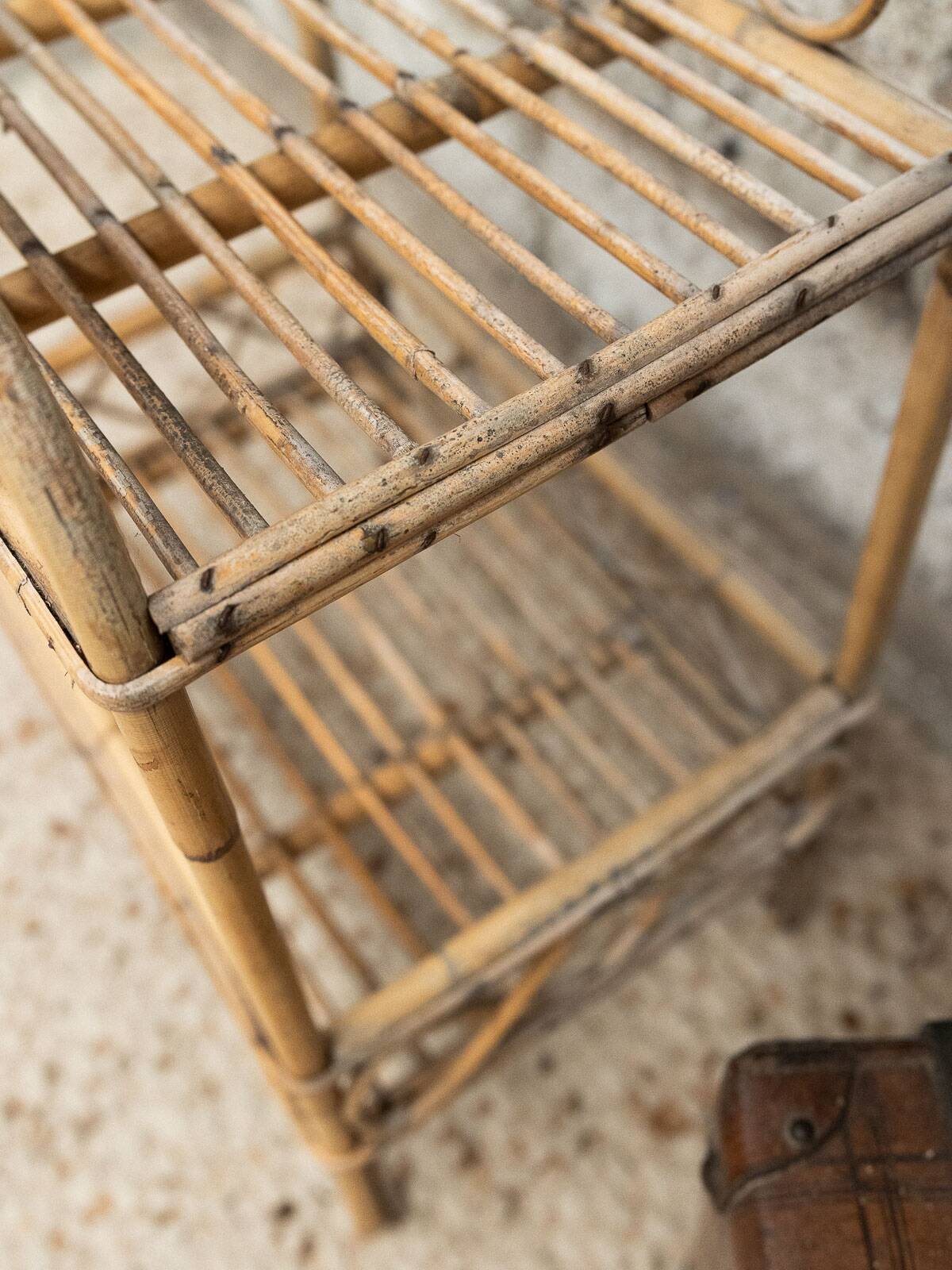 ✨ Petite étagère vintage en osier – esprit bohème ✨