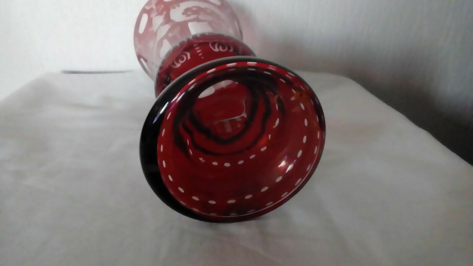 Crystal vase boheme st louis or val saint lambert decor grave