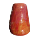Burgundy enamelled brutalist vase