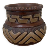 Brazilian ceramic vase signed marivaldo