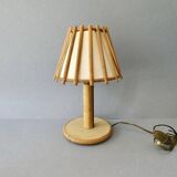 Lampe en rotin Art Vannerie France, années 70
