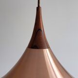 Scandinavian Metal and Teak Pendant Lamp, 1960s