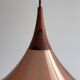 Scandinavian Metal and Teak Pendant Lamp, 1960s