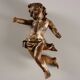 Pair of ancient cherubs in carved lacquered and gilded wood, Italy, 18th century.