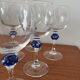 Luminarc wine glass set made in France vintage glass with a ball in