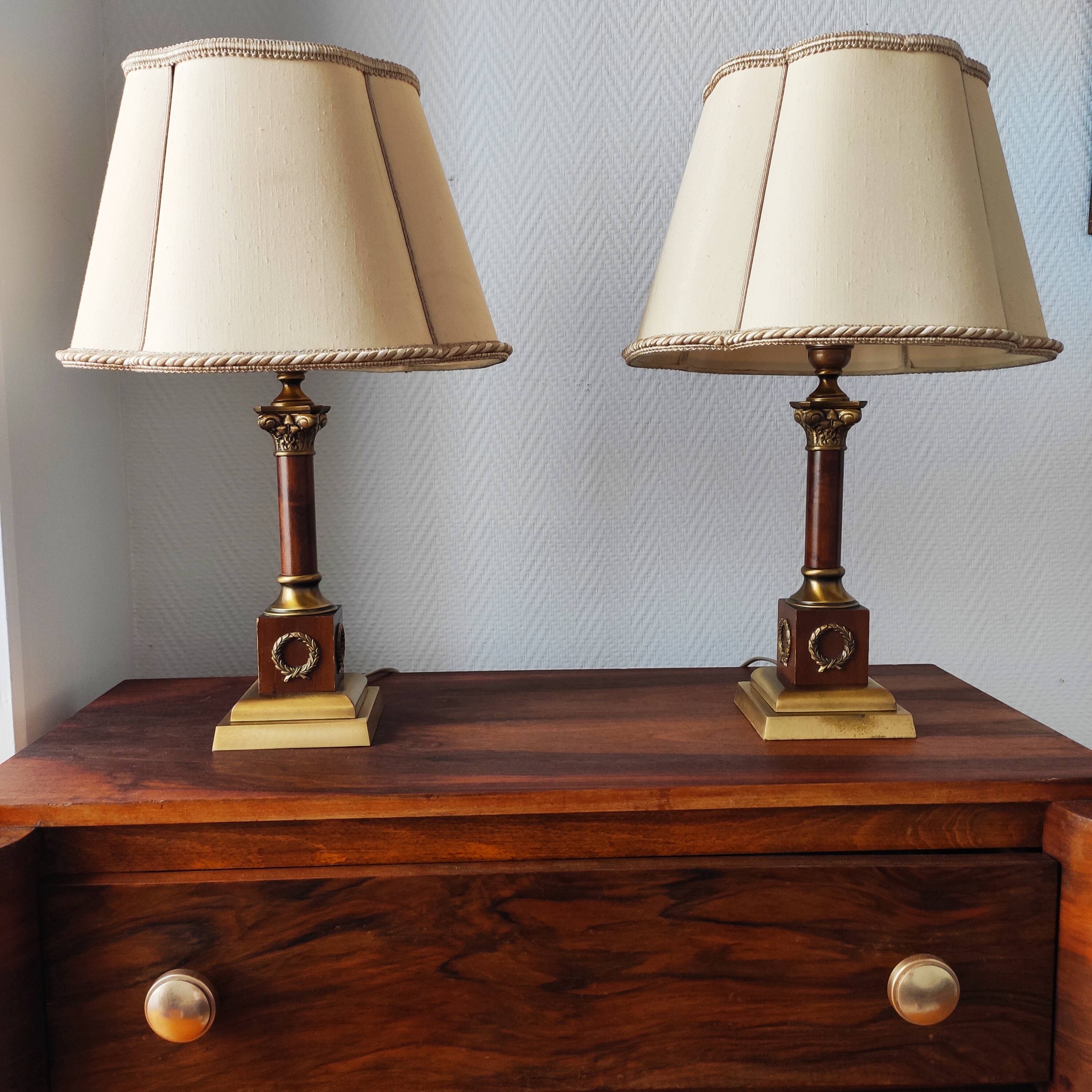 Pair of neo-classical Empire style lamps